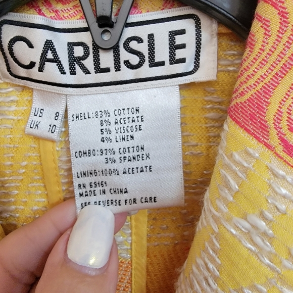 Carlisle Vibrant Yellow/Orange Silk Jacket - Picture 3 of 4